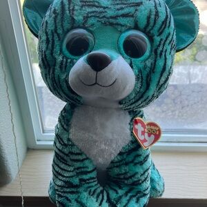 Justice Teal and Black Striped Plush Toy